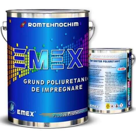 Pachet Grund Poliuretanic Amorsare Solventat ?Emex? - Bid. 3 Kg + Intaritor - Bid. 0.54 Kg